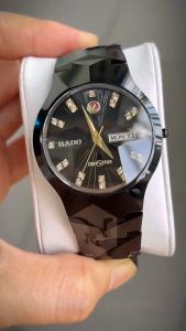 Đồng Hồ Nam Dây Đá Ceramic MỎNEO RODA Màu Đen Vỏ Rose Gold Size 38mm(RD6604L)