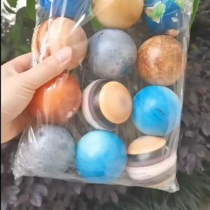 10pcs Mainan Edukasi Planet Elastis Bouncy Ball Planet Bola Elastis Tata Surya Planet Galaxy Bola Spons Science Toys Miniatur Planet Planet Mainan Anak