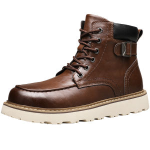 NUDANLAI | Vintage High-top Fleece Insulated Leather Boots for Men