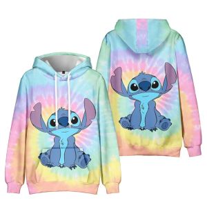 Miniso 2024 New Disney Stitch Hooded Funny Anime Autum Winter Men Women Sweatshirt Fashion 3D Print Oversized Pullover Hoodies