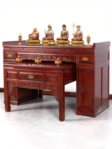 WANGJIXIANG | Traditional New Chinese Style Wooden Altar Table for Buddhist and Wealth God Worship