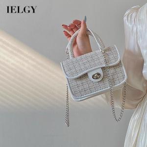 IELGY Women S Niche Design Lock Plaid Chain Messenger Bag