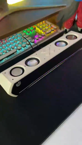 Loa Bluetooth JK-1119 Loa Máy Tính Gaming Soundbar 28W Loa Thanh LED RGB Nháy Theo Nhạc Bluetooth 5.3 USB TF AUX 3.5mm FM Radio Pin 1500mAh