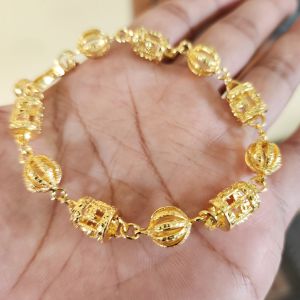 Gelang bola Tabung Lapis Emas 24k