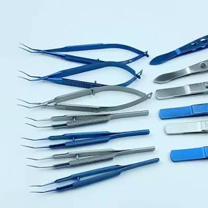 Titanium Utrata Capsulorhexis Forceps Curved Angle 105mm long ophthalmic instrument surgical