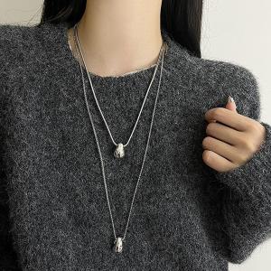 Metal Waterdrop Necklace Womens Style 2024 New Sweater Chain Luxury Minimalist Snake Bone Chain Clavicle Chain Accessories