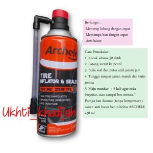 Pompa Ban Darurat Plus Cairan Anti Bocor Ban Tubeless ARCHELEE 450