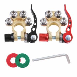 Terminal Kepala Aki Mobil Bahan KUNINGAN 2Pcs Tutup Kepala Aki Mobil Kepala Aki Klem Aki Bahan Tembaga Murni Arus Stabil Lindungi Baterai