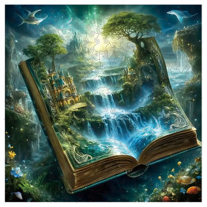 Magical Forest of Books Wooden Jigsaw Puzzle For Adults High-difficulty Magic Puzzle Intellectual Toy Family Game Home Decor