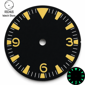 No Logo NH35 28.5mm Sterile Black  Luminous Watch Dial Fit NH35 NH36 PT5000 ETA2824 ETA2836 DG2813 DG3804 Miyota 8215 821A