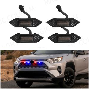 Đèn LED Nhiều Màu Cho Lưới Tản Nhiệt Toyota RAV4 2019-2022 Đèn Chạy Ban Ngày DRL Đèn Lưới Tản Nhiệt Trước Xe Chất Liệu ABS LED Màu Đen