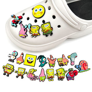 Potdemiel 20pcs SpongeBob series Charms for Crocs - DIY PVC Soft Shoe Clips Removable Decorations for Shoes & Sandals shoe charm