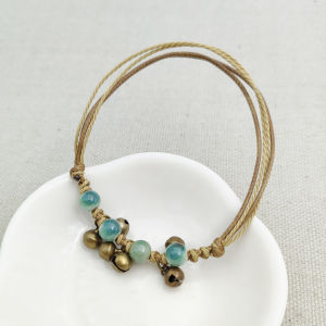 C050 Fashion Jewelry National Style Ceramic Lucky Colorful Beads Small Bell Bracelet Handmade Knitted Multilayer Bracelet For all