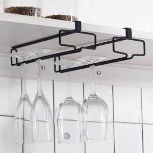 YUHANG | No-Drilling Hanging Wine Glass Rack Metal Suspension Home Storage Shelf