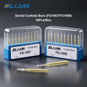 ELIJAH Dental Excellent Carbide Burs FG-1957 FG-1958 Tungsten Steel High Hardness High Concentricity Autoclavable for Clinical