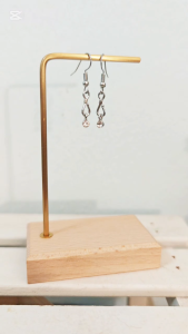 Made-to-Order SG - Silver Knot Diamond Drop Earrings Handmade Contemporary Earrings Collection