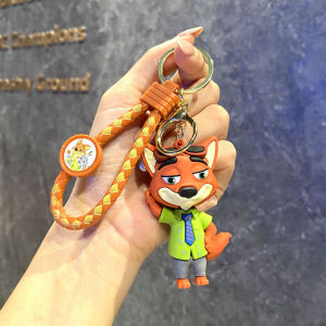 Disney Zootopia Keychain Judy Nick Sloths Movie PVC Cartoon Cute Anime Keyring for Fans Car Bag Pendant Birthday Gifts