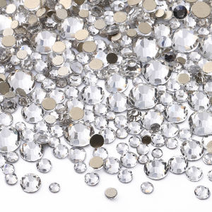 Six Grids Boxed Golden Bottom Mix Size Glass Rhinestones Glitter Nail Decoration Crystal For Clothes Crafts diy Accessories
