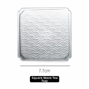 Square Glass Tea Mat Cup Coaster Tea Tray Heat Resistant Anti Slip Tea Set Table Tea Ceremony Accessories Small Tea Plate