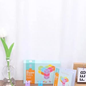 12pcs 3D Building Blocks Montessori Brain Development Spatial Reasoning Wooden Puzzle Toys for Kids
