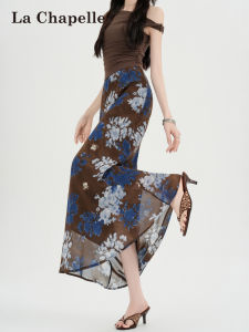 La Chapelle | Chân Váy Xòe A-Line Cao Waist In Hoa Chiffon Vintage
