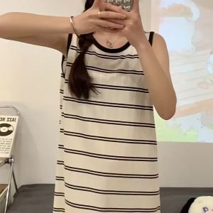 ชุดนอนผู้หญิง ชุดนอนลายการ์ตูน💞💞ชุดนอนแขนกุด คอกลม ไซส์ใหญ่หลวม ผ้าใส่สบายH9296