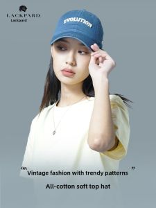 LACKPARD | Soft Top Face Slimming Baseball Cap with Vintage Wash and Two-Tone Embroidery