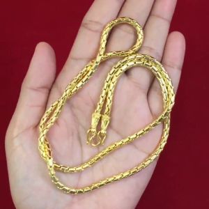 สร้อยคอทอง ความยาว 24 25 นิ้ว สร้อยแฟชั่น ชุบทอง ทองหุ้ม งานสวย ใส่ได้ทุกโอกาส ทำจากทองเหลือง รูปถ่ายจากสินค้าจริง