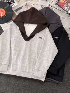 เสื้อสเวตเตอร์คอกลมแขนยาวทรงหลวมสไตล์ญี่ปุ่นสำหรับผู้ชาย ฤดูใบไม้ร่วง 2025 ผ้าฝ้ายผสมโพลีเอสเตอร์ ทรงหลวม ปกโปโล คอกลม