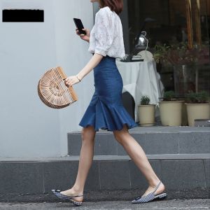 PIAOYA | Elastic A-line Skirt with Irregular Hemline