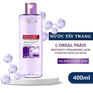 Nước Tẩy Trang LOreal Paris Revitalift H.A  Hydrating 95ml Làm Sạch & Cấp Ẩm Loreal Paris Revitalift Hyaluronic Acid Hydrating Micellar Water.