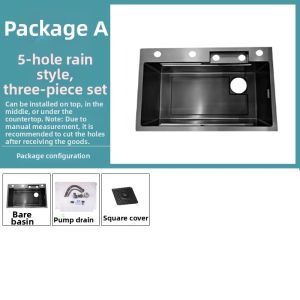 Integral Waterfall Single Bowl Stainless Steel Kitchen Sink