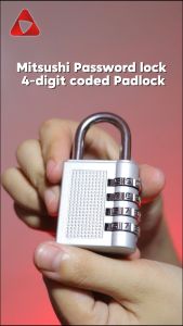 Mitsushi Password Lock 4-digit Coded (Silver/Black) Storage Cabinet Outdoor Waterproof Padlock Suitable for School Storage Cabinets/Gym Storage Cabinets/Fences Toolboxes/Doors Boxes/Buckle Storage