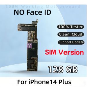 Unlocked For 14 Plus Mainboard For iPhone 14 Pro Max With/NO Face ID Motherboard Clean ICould Physical SIM Version Logic Board
