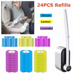 24Pack Disposable Toilet Wand Refills 3-Layer Foam Toilet Cleaner Refill Pads Disposable Wand Heads for Cleaning Bowl Bathroom