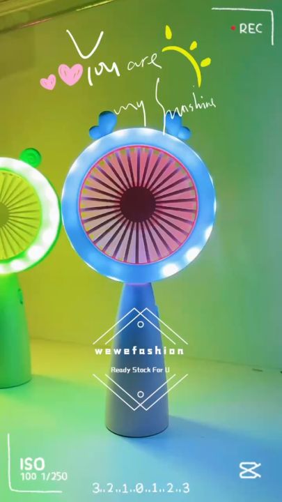 READY STOCK‼️ Mini Portable Clip Fan | USB Rechargeable | Cute Cartoon ...