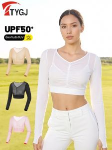TTYGJ | Lightweight Breathable Sun Protection Shirt Ice Silk Lace Mesh High Waist