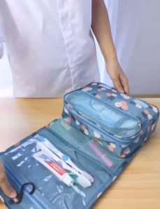BB028 Foldable Traveling Toiletries Storage Bag Hook Up Storage Package Large Capacity Cosmetics Bag