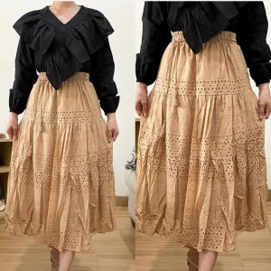 ●ECLAIRE● 003 Rok Midi Katun Bordir Embroidery Tiered Susun Kasual Casual Santai Guevara Import Premium 9833