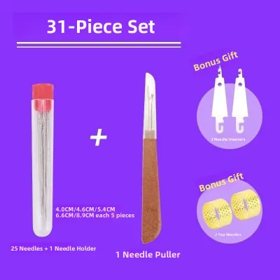 Large Eye Long Steel Sewing Needles 36pcs