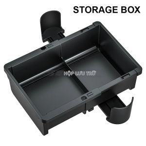 SEAMETAL | SEAMETAL Hộp Đựng Đồ Đa Năng Trên Ô Tô ABS Màu Đen Có Thể Điều Chỉnh Bảng Điều Khiển Trung Tâm Với Giá Đỡ Cốc Kép Phụ Kiện Phù Hợp Phổ Biến