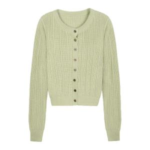 Áo Cardigan Knit Tay Dài Cổ Tròn Màu Xanh