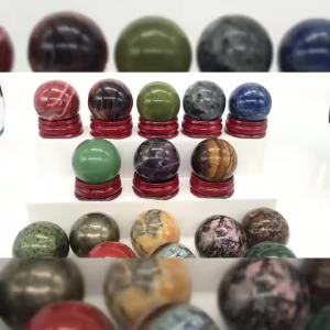 40mm Natural Amethyst Obsidian Sphere Decorative Crystal Ball Chakra Healing Stone Crafts Fengshui Home Decoration Collect Gifts