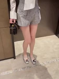 French retro square-toe flat womens shoes - stylish single shoes versatile ballet shoes bow Mary Jane shoes