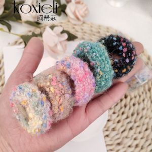 ยางรัดผมทรงหัวเข็มขัดสีสันสดใส ยางยืดสูง ขนนุ่ม ทนทาน สำหรับผู้หญิง เครื่องประดับผมแบบใหม่ที่เก๋ไก๋และสุดเทรนด์