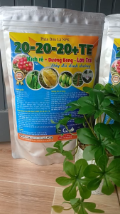 PHÂN BÓN 20-20-20+TE CUNG CẤP ĐẦY ĐỦ ĐẠM LÂN KALI KÍCH THÍCH RA CHỒI ĐÂM TƯỢC MẠNH GÓI 1KG