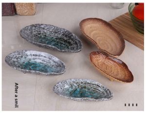 Underglaze Color Retro Creative Restaurant Use Ceramic Plate