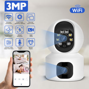 XM CCTV 5mp V380pro kamera 360 dual lens cctv wifi jarak jauh lewat Camera 1080P Wireless two-way audio Night Vision Security Camera Surveillance