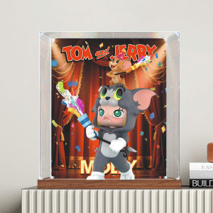 Acrylic Display Storage Box for POP MART MOLLY Cat And Mouse Figurines Anti-Dust Storage Case Suitable for Toy Collectibles