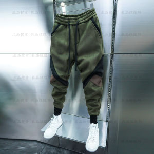 Trendy Patchwork Mens Slim Fit Casual Pants Spring Autumn New Style Harlan Sweatpants Elastic Cuff Long Cotton Blend Jeans